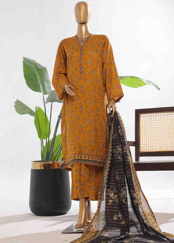 Bin Saeed Fabric - SM-0139- 3 Piece Printed Stitched Suit