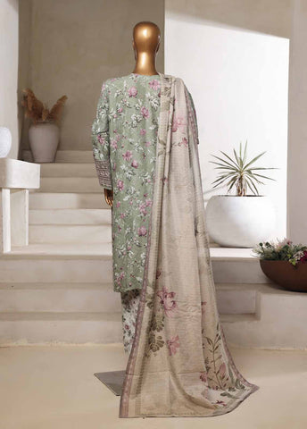 Bin Saeed Fabric - SM-0140-EMBC-3 Piece Chikankari Stitched Suit