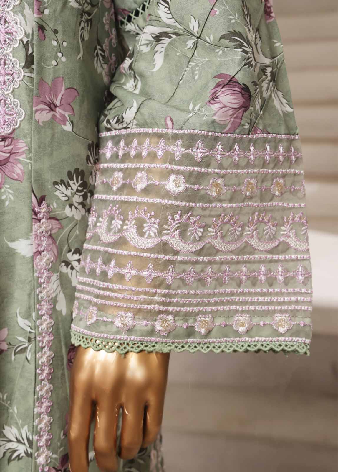 Bin Saeed Fabric - SM-0140-EMBC-3 Piece Chikankari Stitched Suit