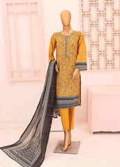 SM-016 B-PR- 3 Piece Printed Stitched Suit