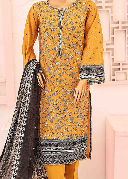 SM-016 B-PR- 3 Piece Printed Stitched Suit