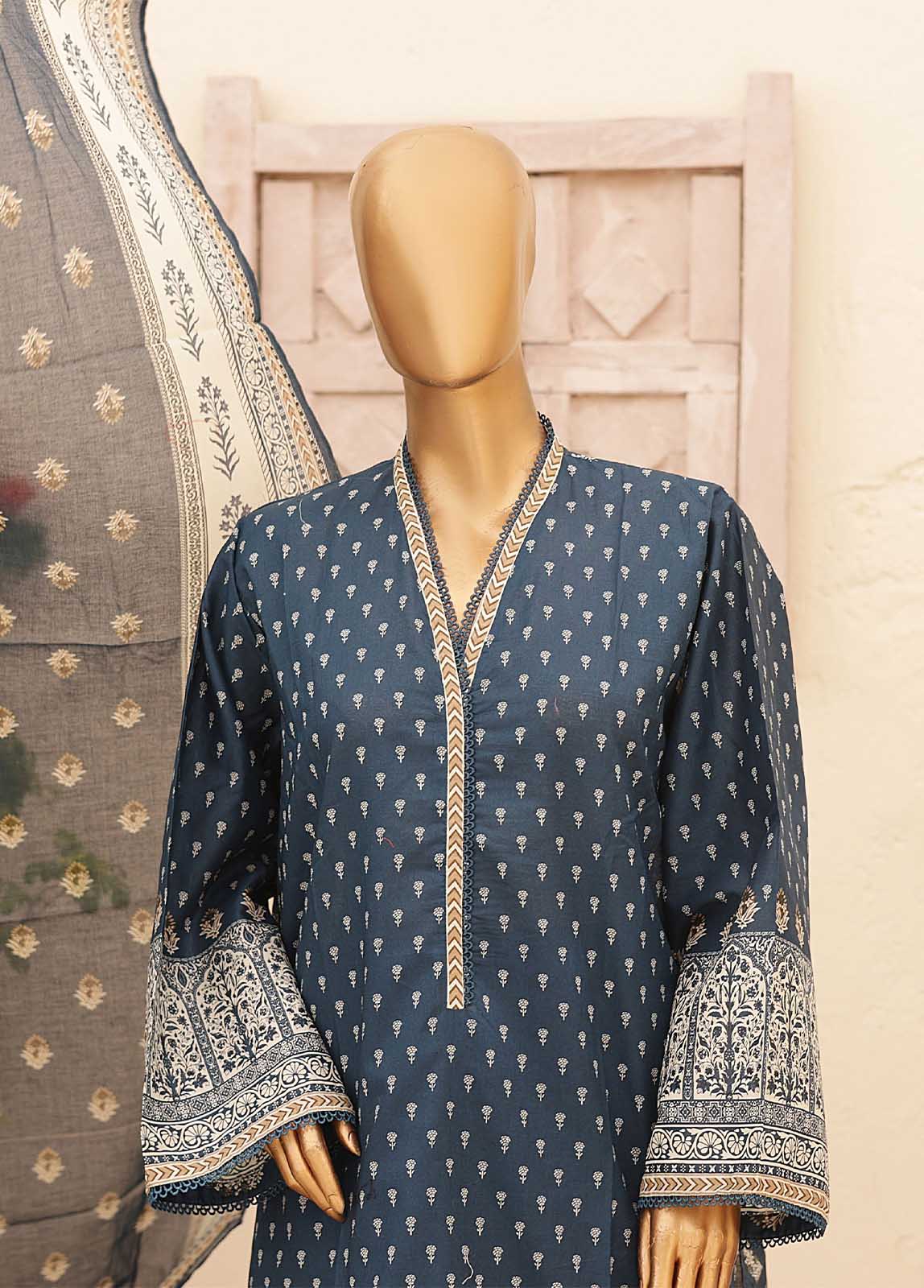 Bin Saeed Fabric - SM-020-PR- 3 Piece Printed Stitched Suit