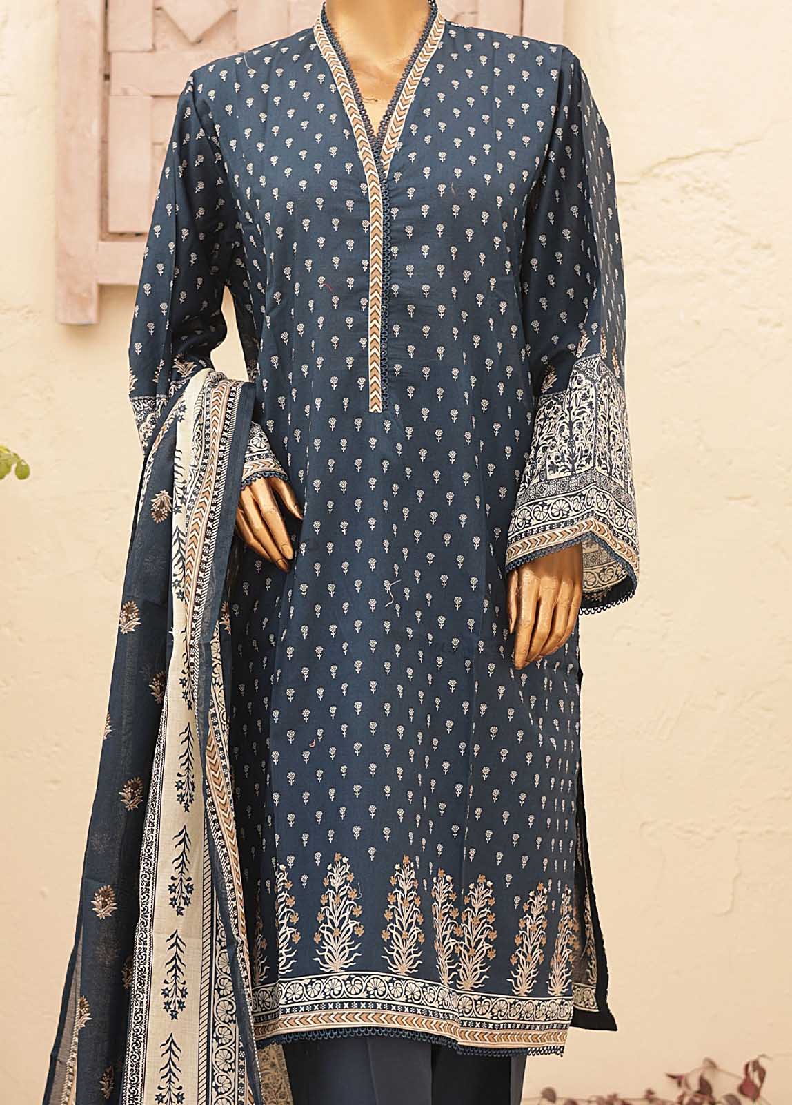 Bin Saeed Fabric - SM-020-PR- 3 Piece Printed Stitched Suit