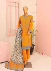 SM-026 B-PR- 3 Piece Printed Stitched Suit