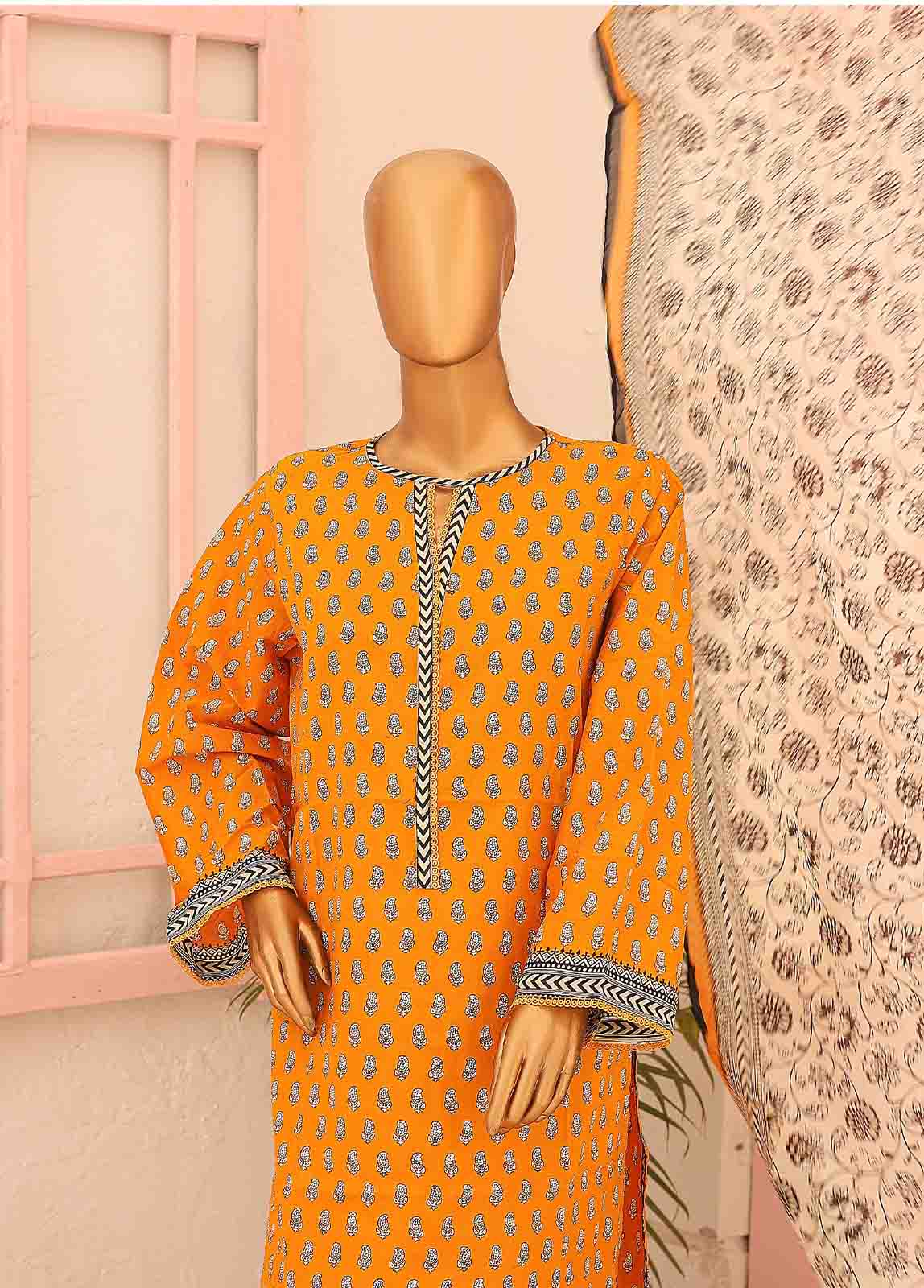 Bin Saeed Fabric - SM-026 B-PR- 3 Piece Printed Stitched Suit