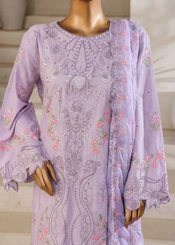 Bin Saeed Fabric - SM-027-A-DEMB-3 Piece Luxury Self Embroidered Stitched Suit