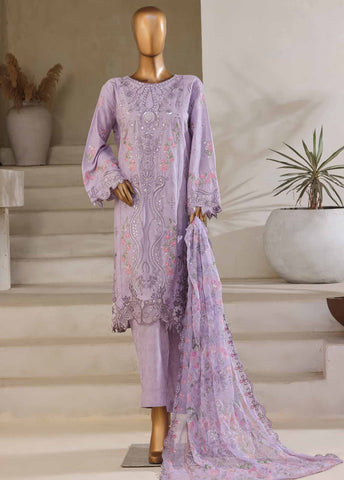 Bin Saeed Fabric - SM-027-A-DEMB-3 Piece Luxury Self Embroidered Stitched Suit