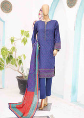 SM-027 A-PR- 3 Piece Printed Stitched Suit