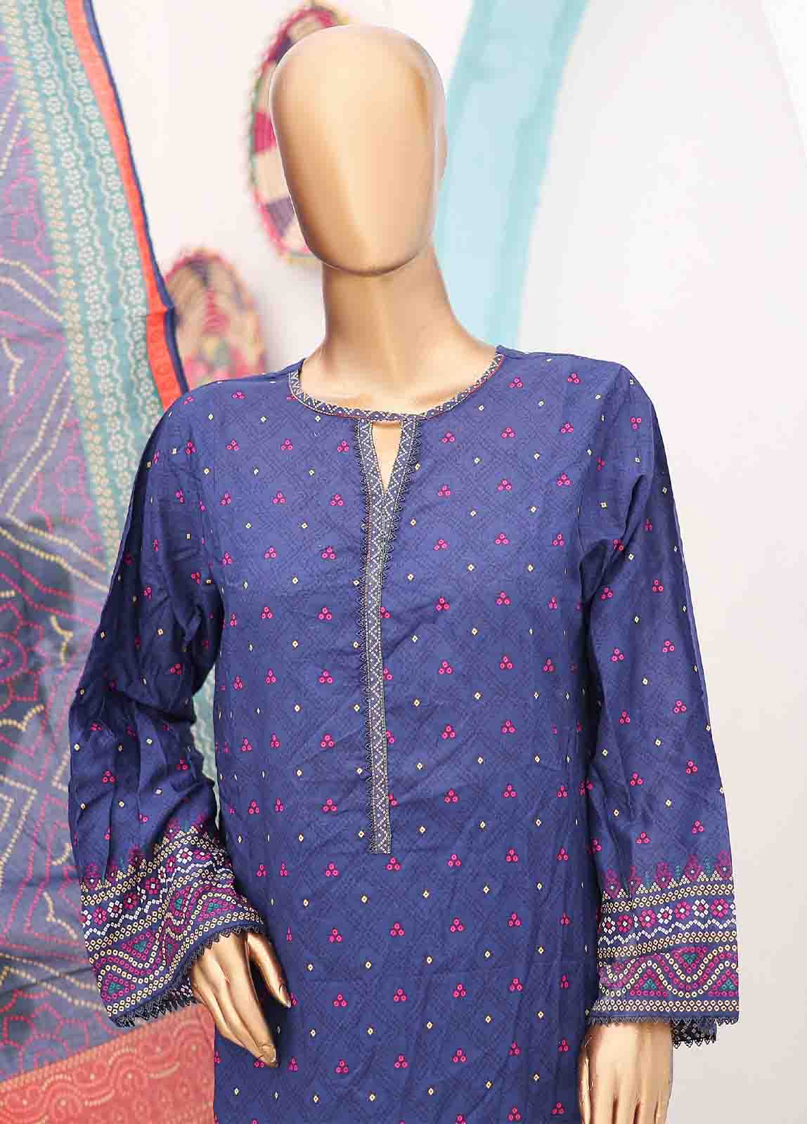 Bin Saeed Fabric - SM-027 A-PR- 3 Piece Printed Stitched Suit