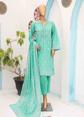 SM-028 B-PR- 3 Piece Printed Stitched Suit