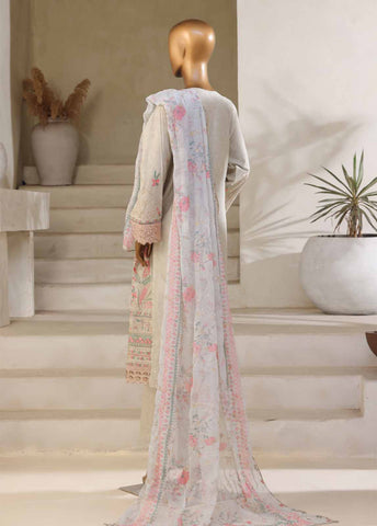 Bin Saeed Fabric - SM-029-DEMB-3 Piece Luxury Self Embroidered Stitched Suit