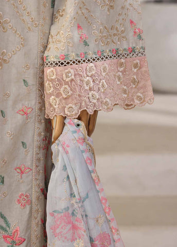 SM-029-DEMB-3 Piece Luxury Self Embroidered Stitched Suit