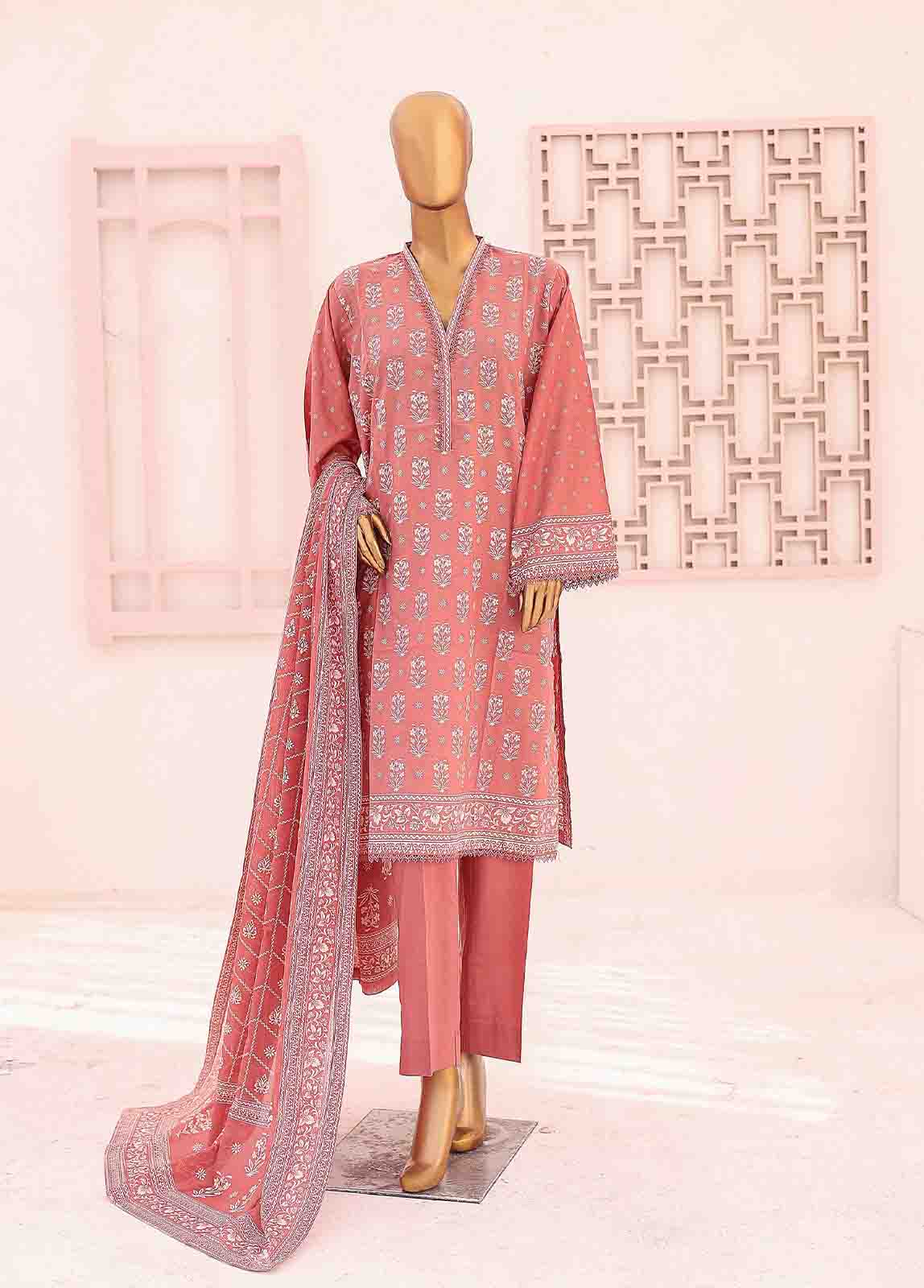 Bin Saeed Fabric - SM-029 A-PR- 3 Piece Printed Stitched Suit