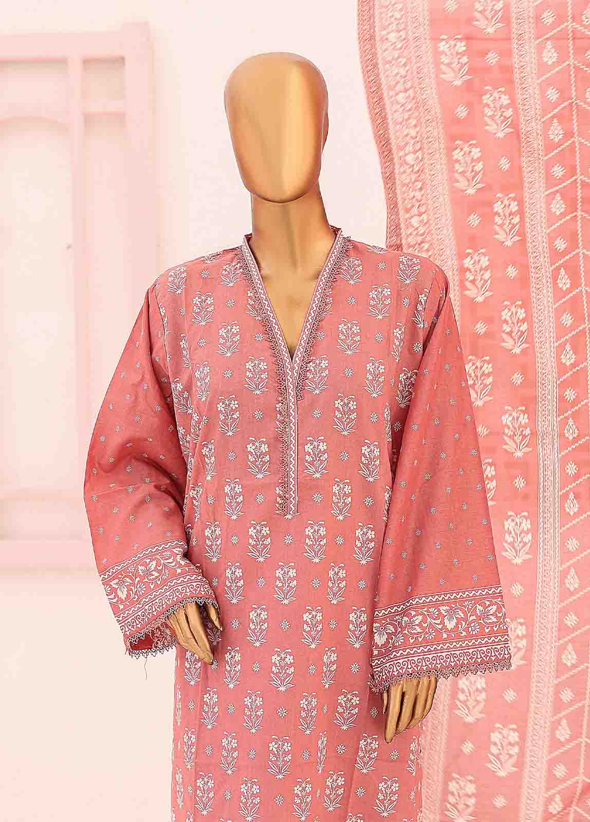 Bin Saeed Fabric - SM-029 A-PR- 3 Piece Printed Stitched Suit