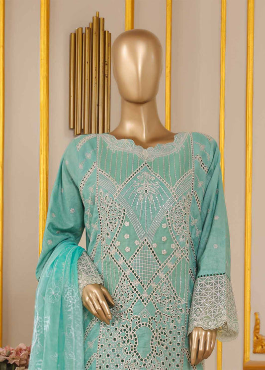 SM-030 DEMB R-52- 3 Piece Self Embroidered Stitched Suit