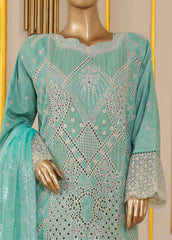 SM-030 DEMB R-52- 3 Piece Self Embroidered Stitched Suit