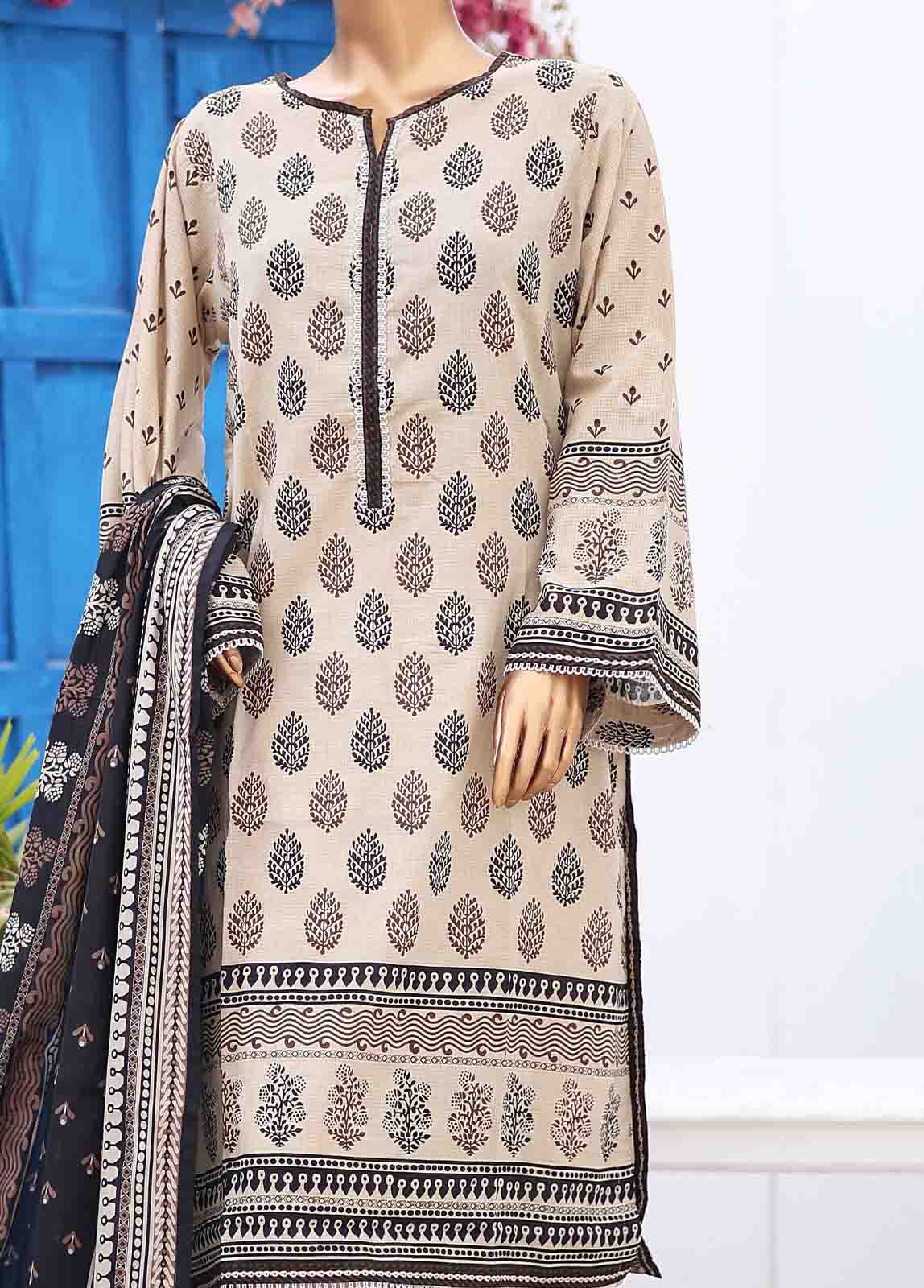Bin Saeed Fabric - SM-030 A-PR- 3 Piece Printed Stitched Suit