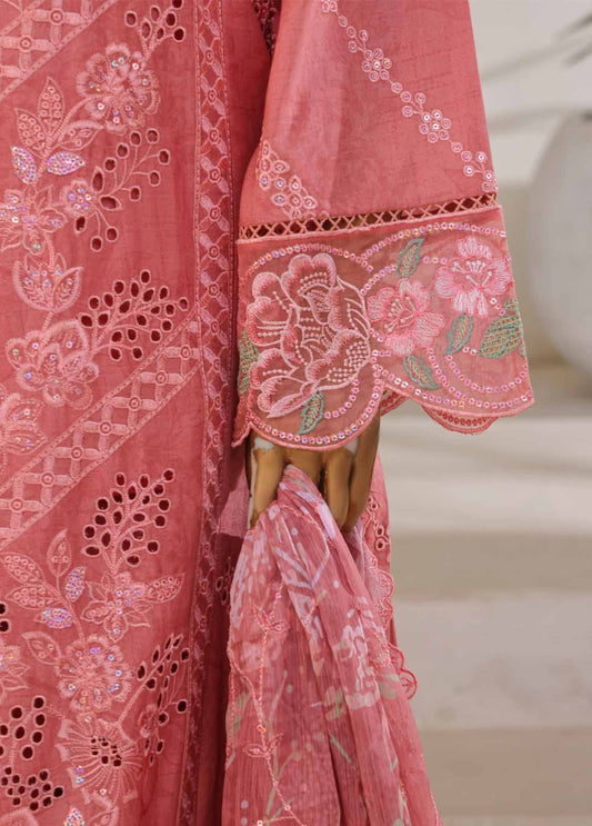 SM-031-B-DEMB-3 Piece Luxury Self Embroidered Stitched Suit