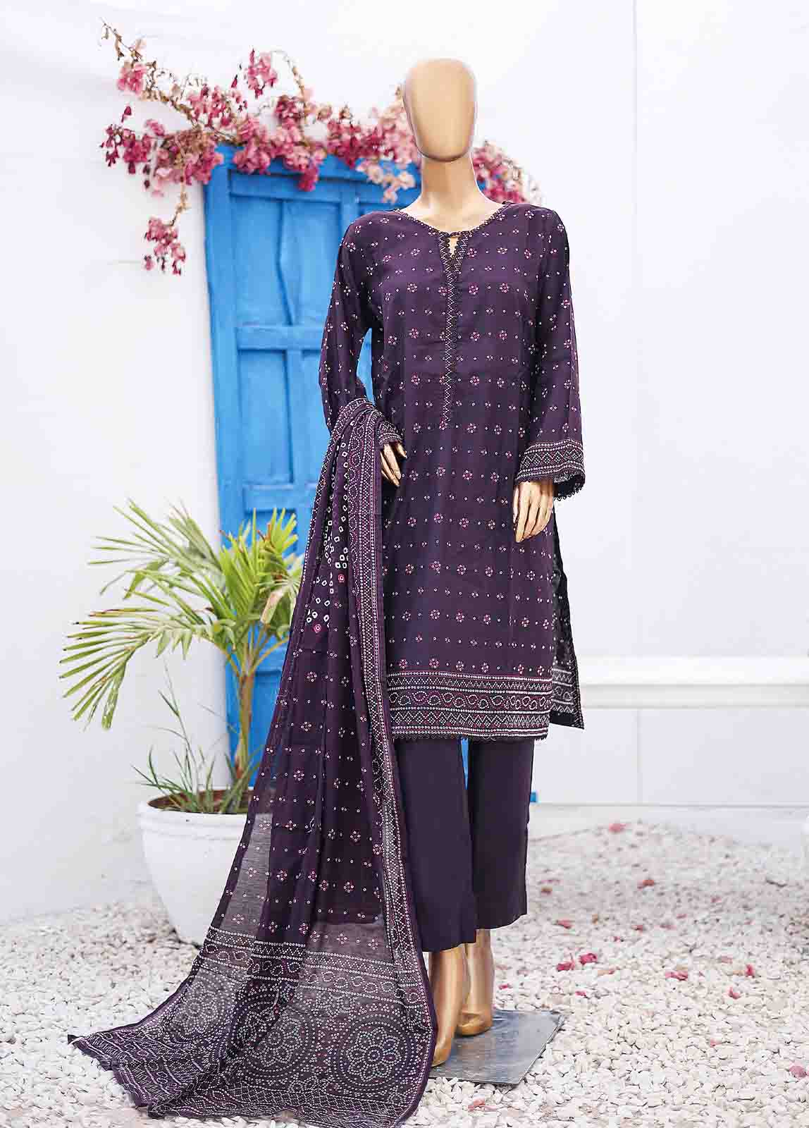 Bin Saeed Fabric - SM-031 A-PR- 3 Piece Printed Stitched Suit