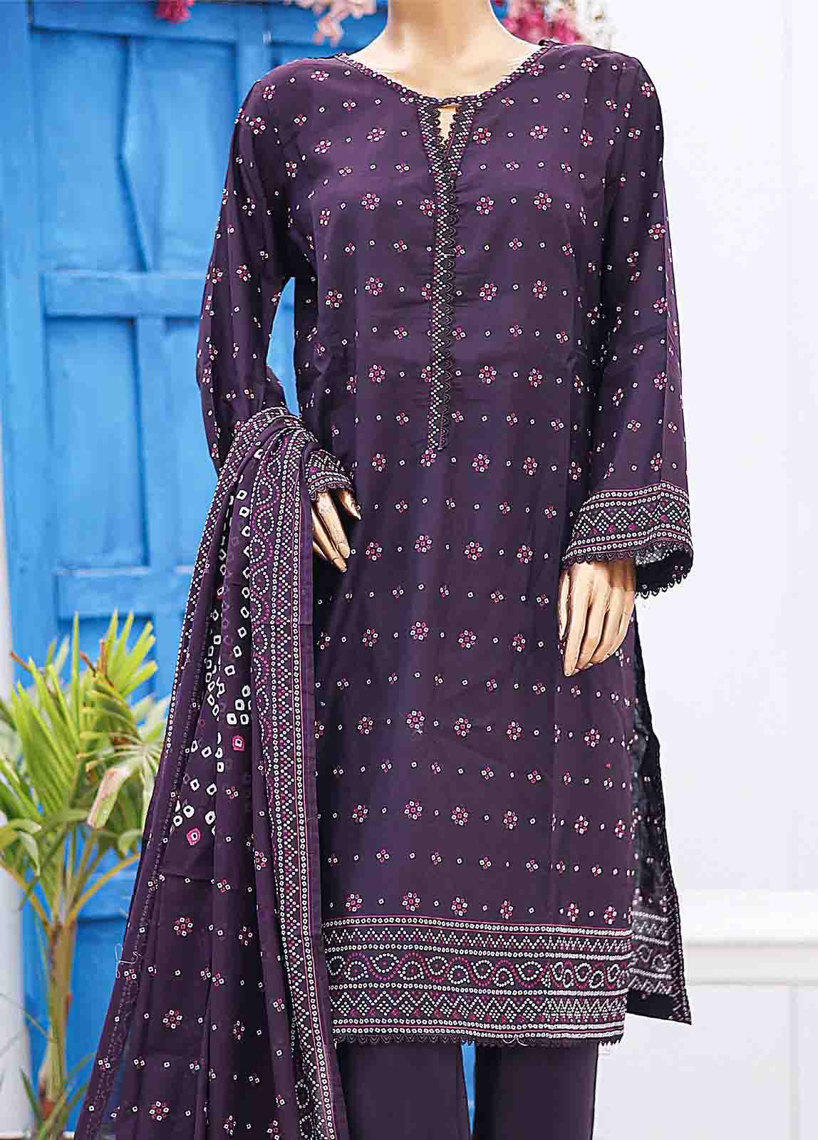 Bin Saeed Fabric - SM-031 A-PR- 3 Piece Printed Stitched Suit