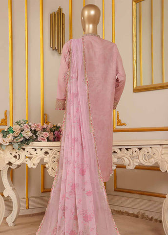 Bin Saeed Fabric - SM-032 DEMB R-52- 3 Piece Self Embroidered Stitched Suit