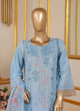 SM-033 A DEMB R-52- 3 Piece Self Embroidered Stitched Suit