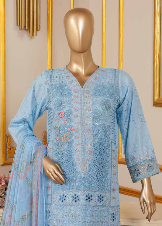 SM-033-B DEMB R-52- 3 Piece Embroidered Farshi Shalwar Stitched Suit