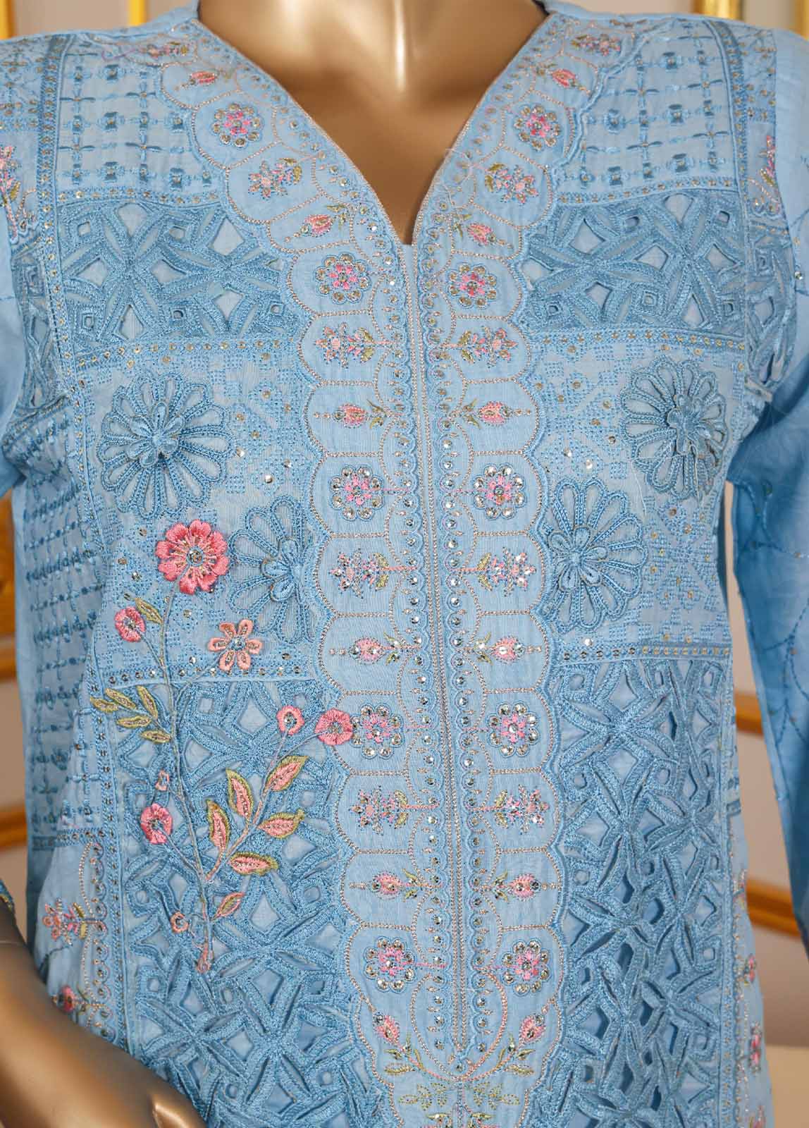 SM-033-B DEMB R-52- 3 Piece Embroidered Farshi Shalwar Stitched Suit