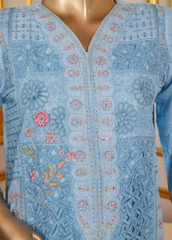 Bin Saeed Fabric - SM-033-B DEMB R-52- 3 Piece Embroidered Farshi Shalwar Stitched Suit