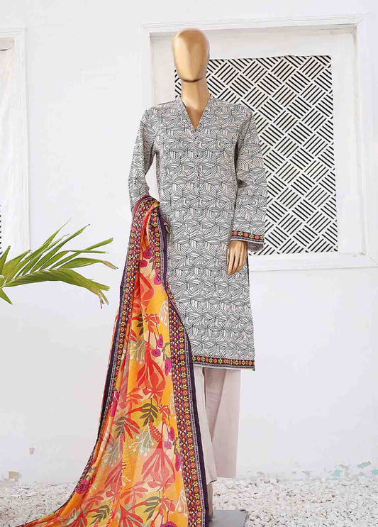 SM-0335 A-PR- 3 Piece Printed Stitched Suit