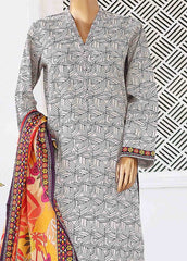 SM-0335 A-PR- 3 Piece Printed Stitched Suit