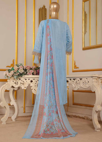 Bin Saeed Fabric - SM-033 A DEMB R-52- 3 Piece Self Embroidered Stitched Suit