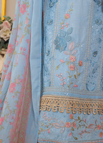 Bin Saeed Fabric - SM-033 A DEMB R-52- 3 Piece Self Embroidered Stitched Suit