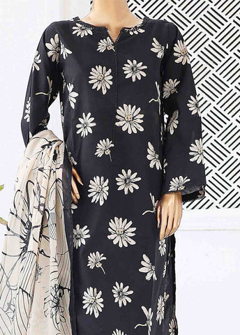 Bin Saeed Fabric - SM-0343-PR- 3 Piece Printed Stitched Suit