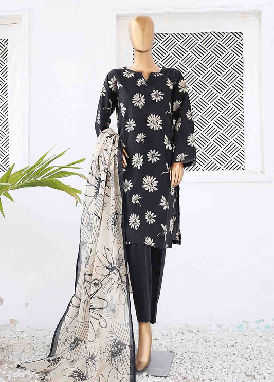 SM-0343-PR- 3 Piece Printed Stitched Suit