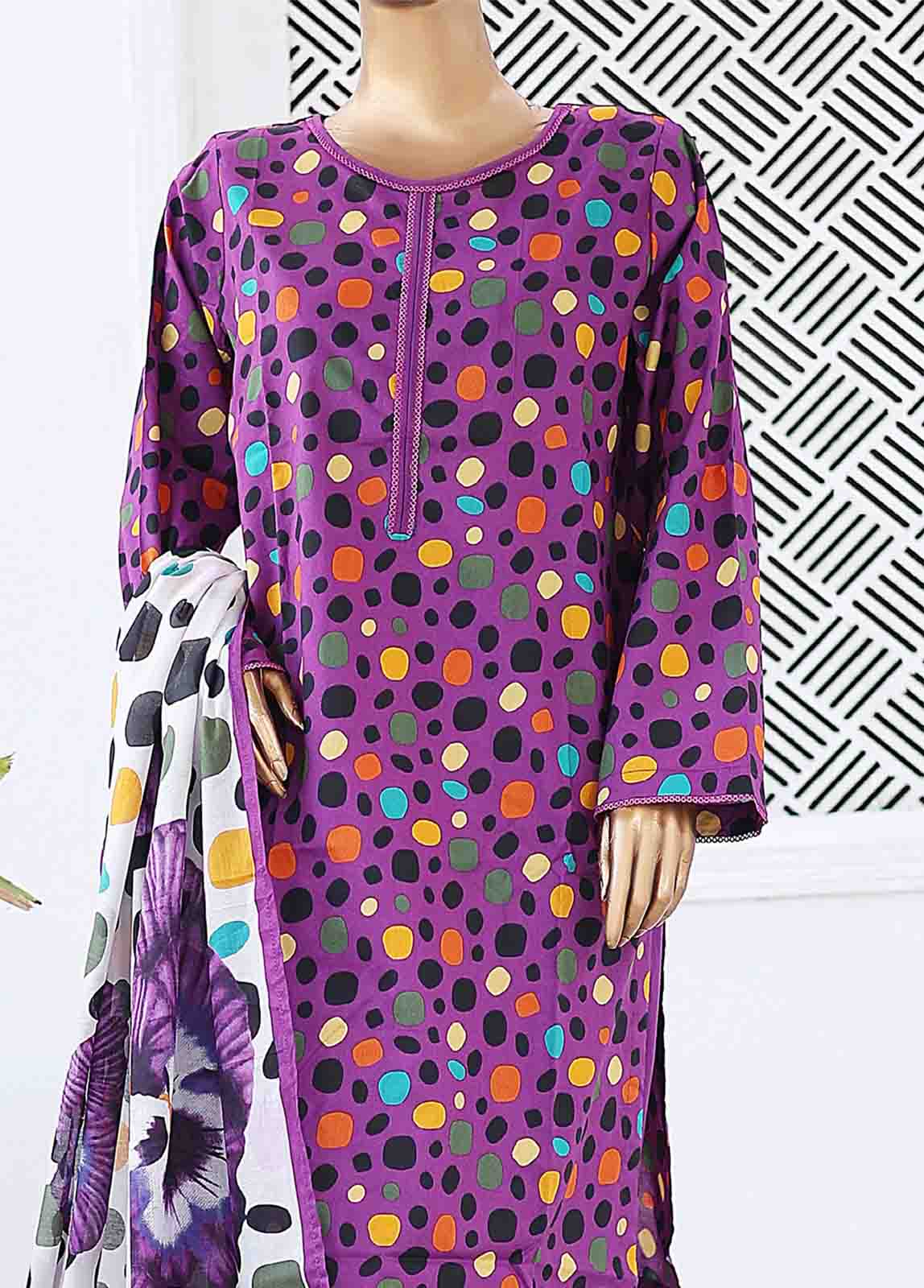 Bin Saeed Fabric - SM-0347 A-PR- 3 Piece Printed Stitched Suit