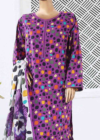 Bin Saeed Fabric - SM-0347 A-PR- 3 Piece Printed Stitched Suit