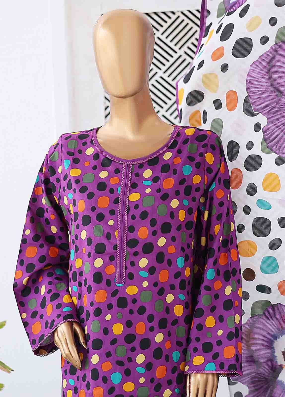 Bin Saeed Fabric - SM-0347 A-PR- 3 Piece Printed Stitched Suit