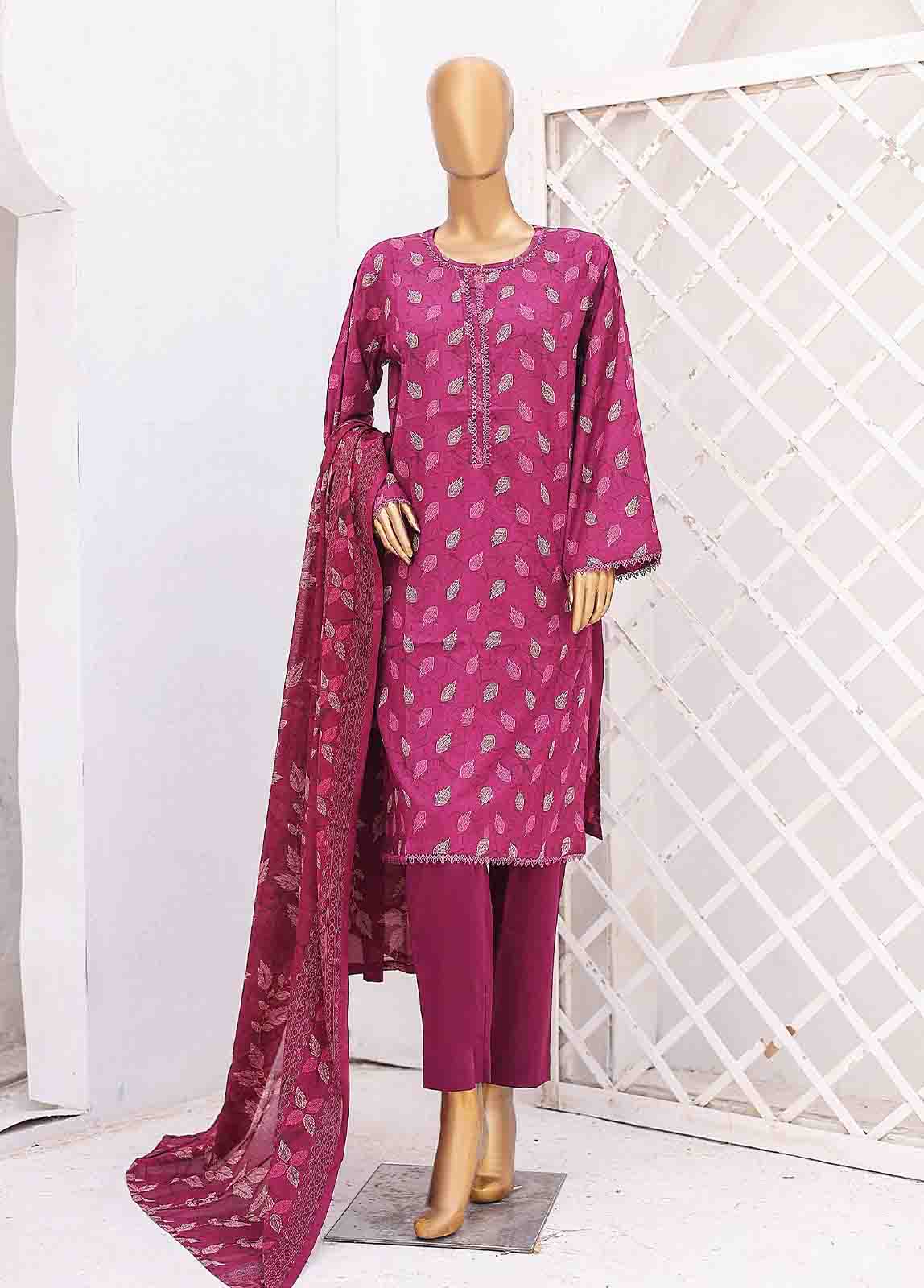 Bin Saeed Fabric - SM-0348-PR-A- 3 Piece Printed Stitched Suit