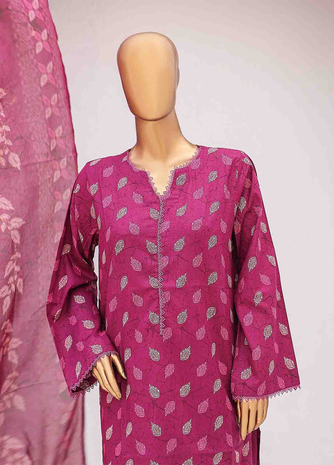 SM-0348 B-PR- 3 Piece Printed Stitched Suit