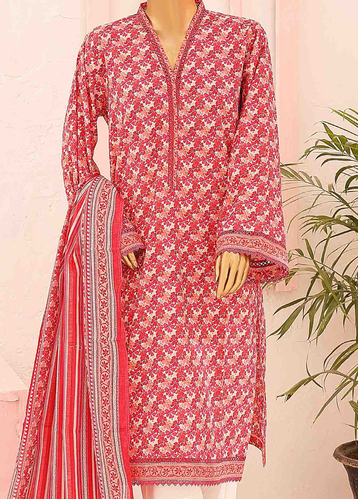 Bin Saeed Fabric - SM-0349-PR-B- 3 Piece Printed Stitched Suit
