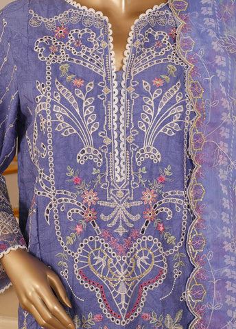 Bin Saeed Fabric - SM-035-A DEMB R-52- 3 Piece Self Embroidered Stitched Suit