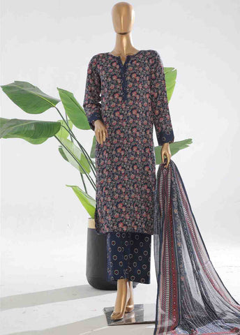 Bin Saeed Fabric - SM-035- 3 Piece Printed Stitched Suit