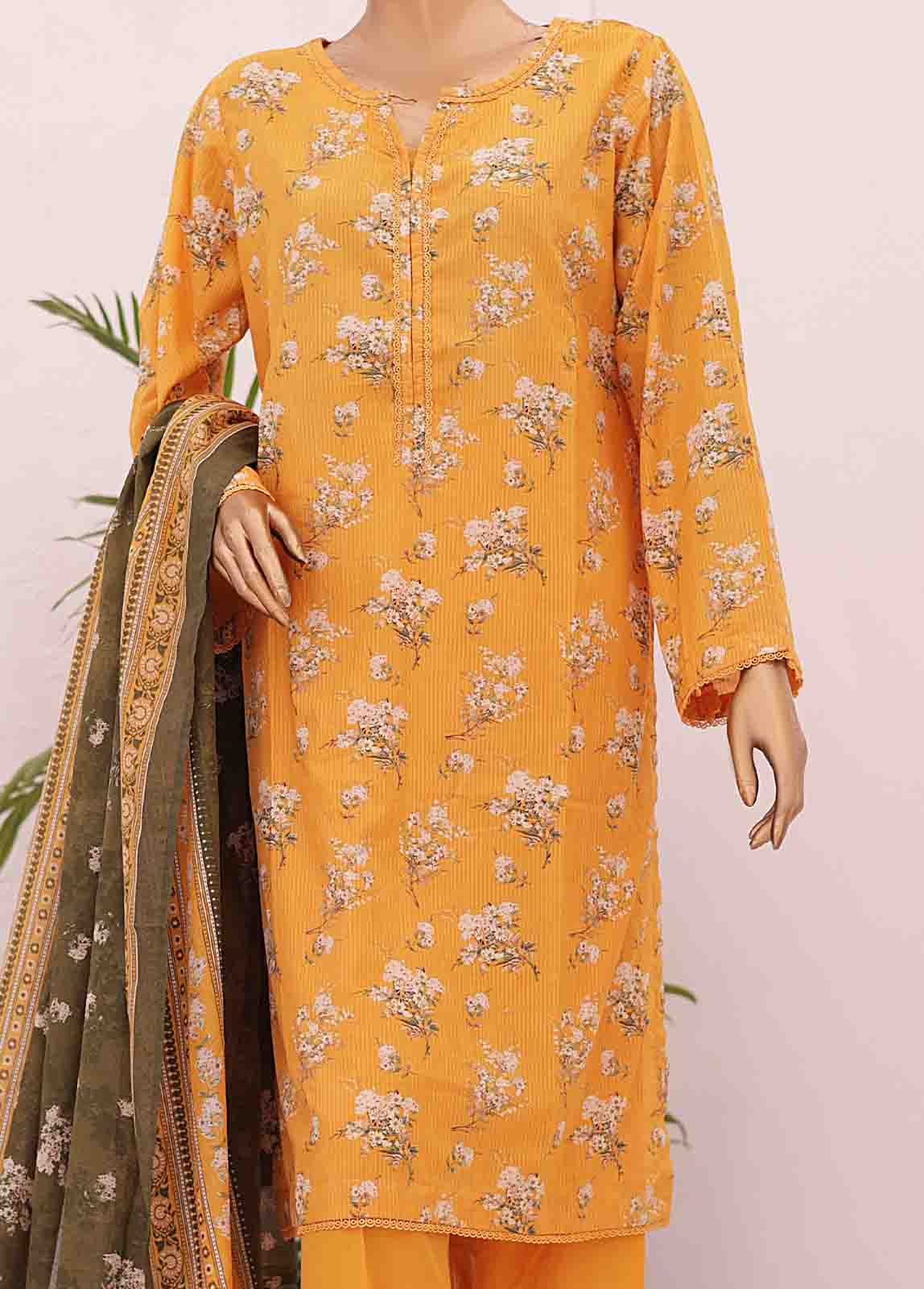 Bin Saeed Fabric - SM-0350 A-PR- 3 Piece Printed Stitched Suit