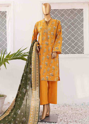 Bin Saeed Fabric - SM-0350 B-PR- 3 Piece Printed Stitched Suit