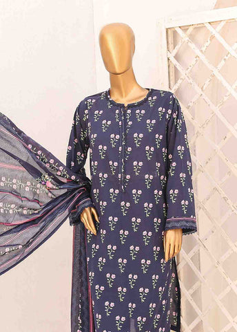 Bin Saeed Fabric - SM-0351-PR-B- 3 Piece Printed Stitched Suit