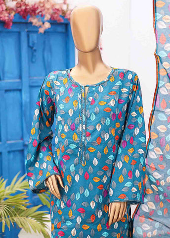 Bin Saeed Fabric - SM-0353 B-PR- 3 Piece Printed Stitched Suit
