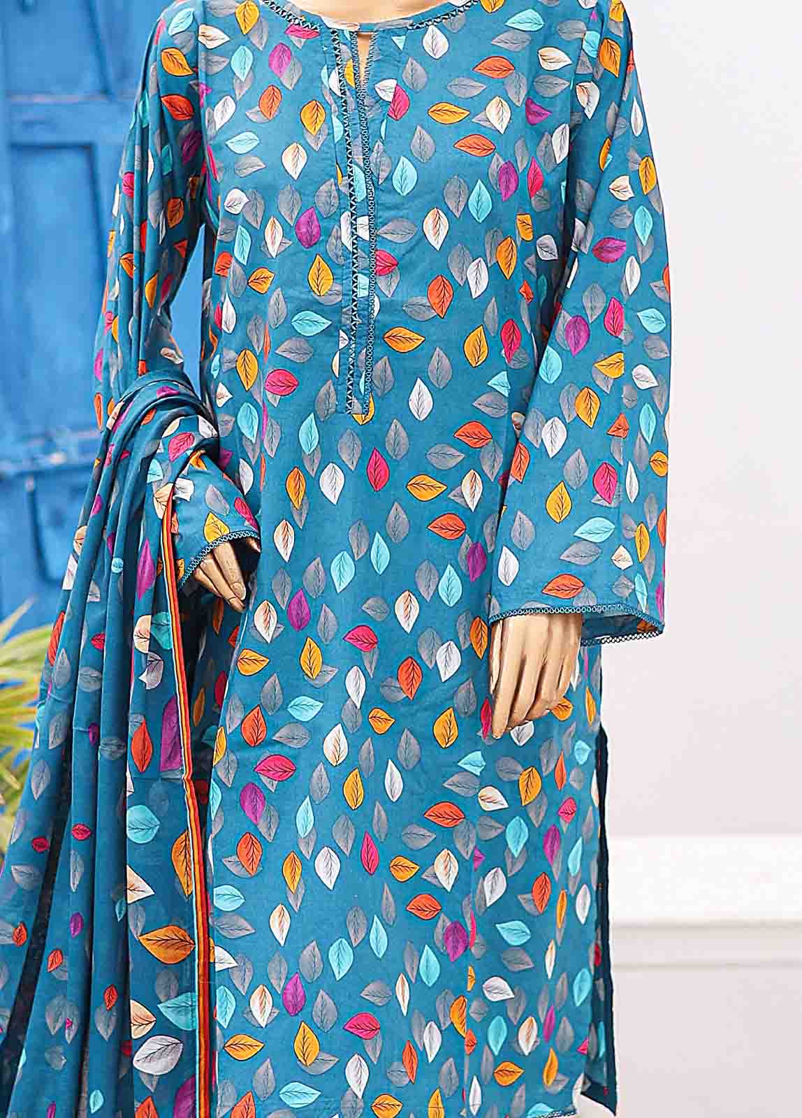 Bin Saeed Fabric - SM-0353 B-PR- 3 Piece Printed Stitched Suit