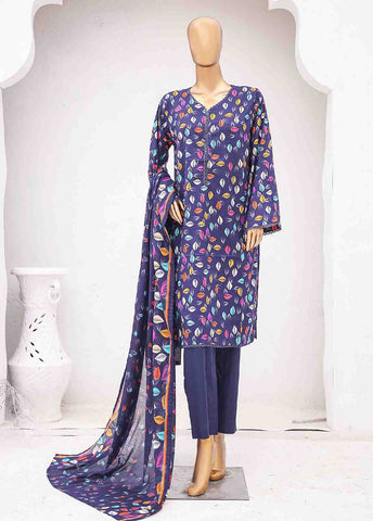 Bin Saeed Fabric - SM-0354-PR-B- 3 Piece Printed Stitched Suit