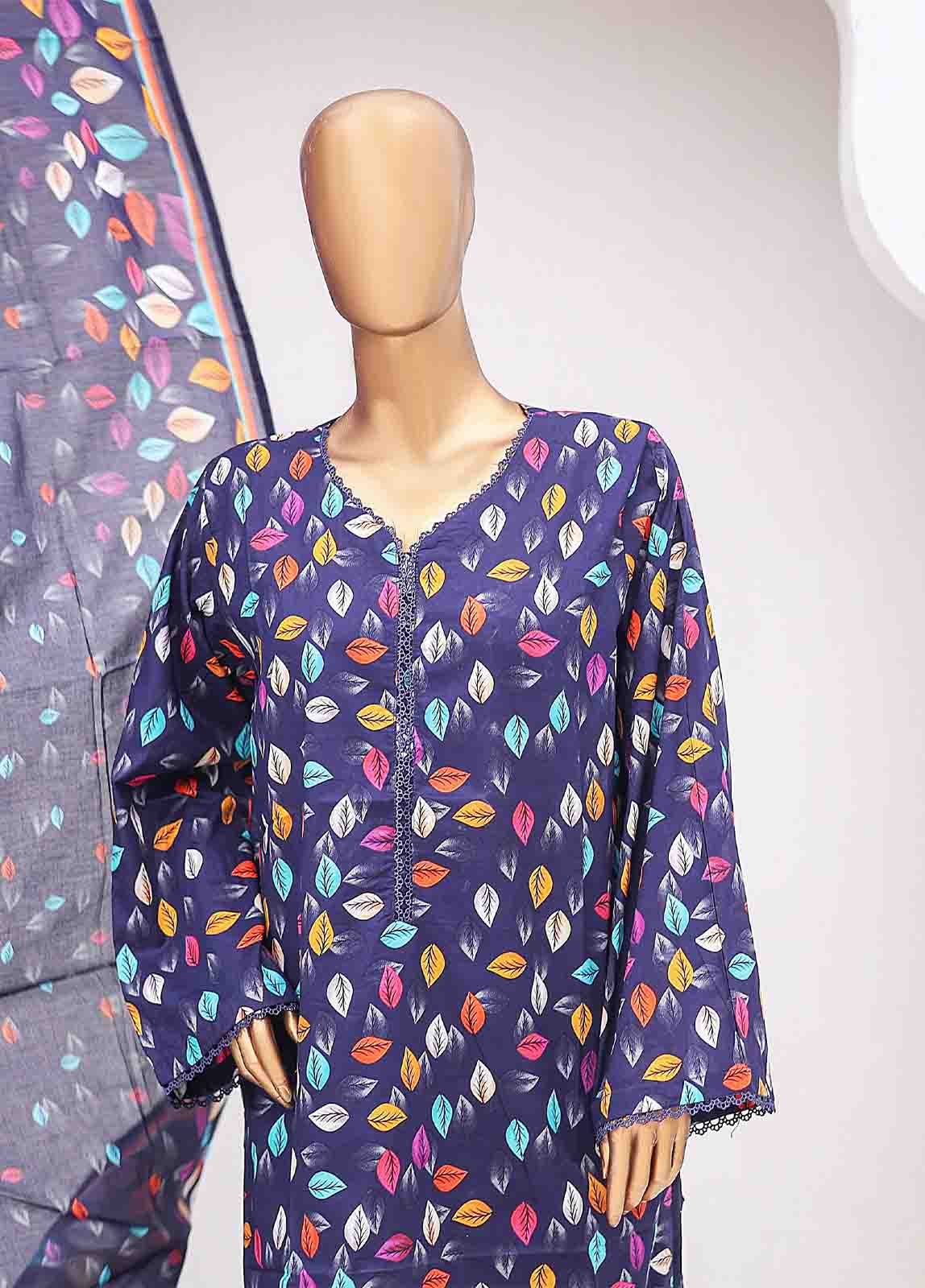 Bin Saeed Fabric - SM-0354-PR-B- 3 Piece Printed Stitched Suit